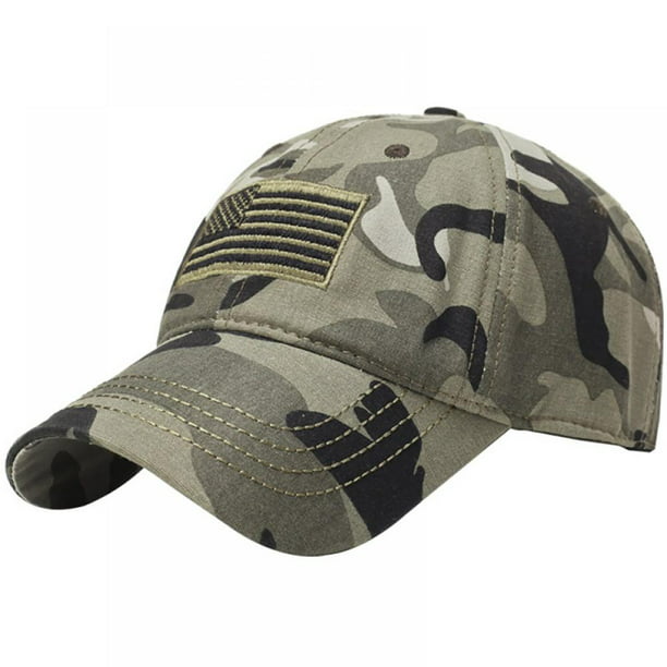 US Army Camouflage Trucker Cap with Flag